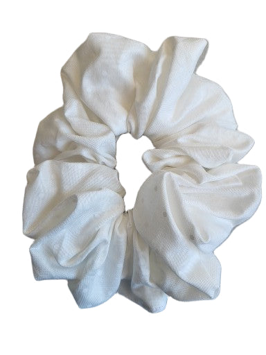 Hair Scrunch - White Dot White