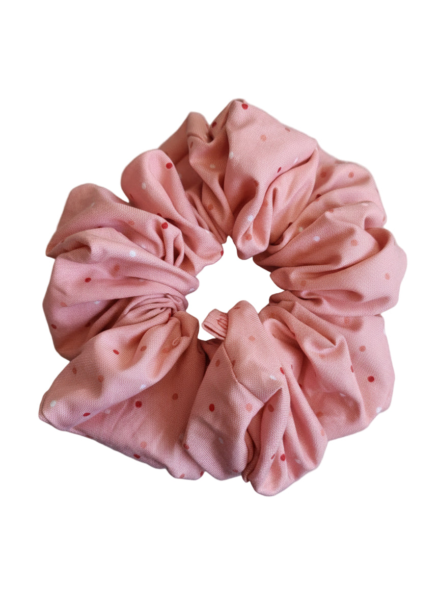 Hair scrunch - Red Dot Pale Peach